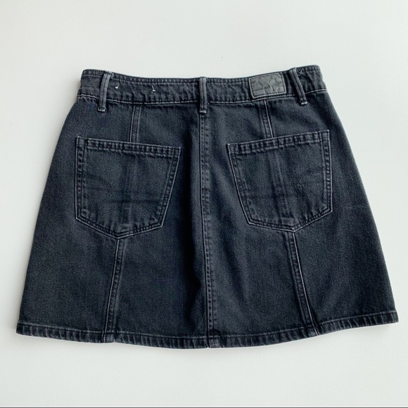 American Eagle Button Front Denim Mini Skirt Sz 4 - Picture 6 of 6